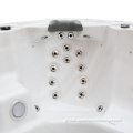 Massage whirlpool bath tub with lounge and seats